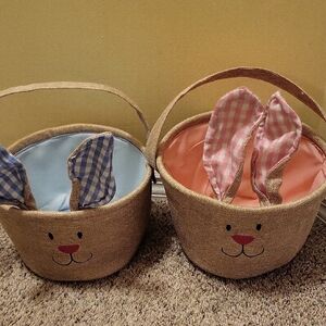 Source Unknown Bunny Baskets with Blue and Pink Accents